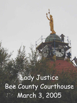 Lady Liberty atop the Courthouse, Bee County, Texas