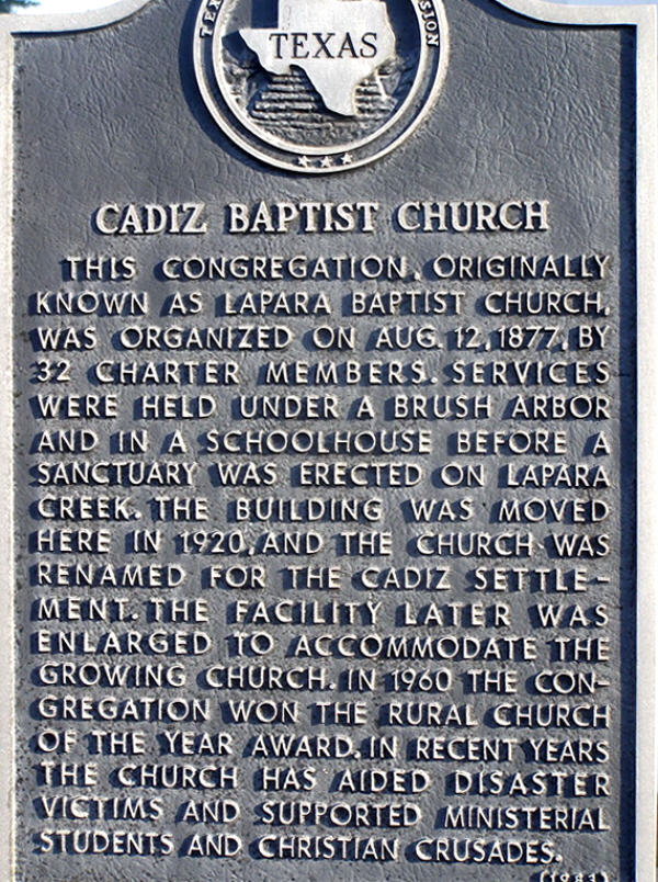 Cadiz Baptist Church, Bee County, Texas