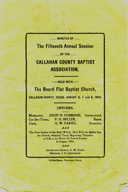 Callahan County Baptist Association, Texas