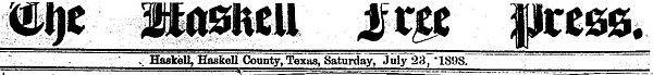 Cowboy Poem, Haskell Free Press, Haskell County, Texas