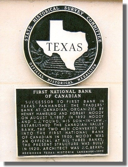 First National Bank of Canadian, Hemphill County, Texas