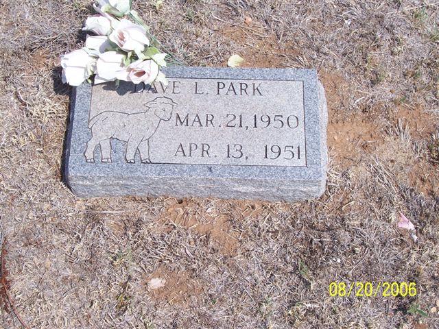 Tombstone of Dave L. Park (1950-1951)