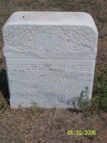 Tombstone of Phebe White (1860-1946)