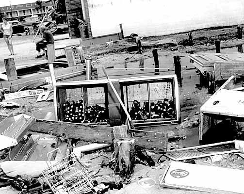 Hurrican Carla damage, 1961, Nueces County, Texas