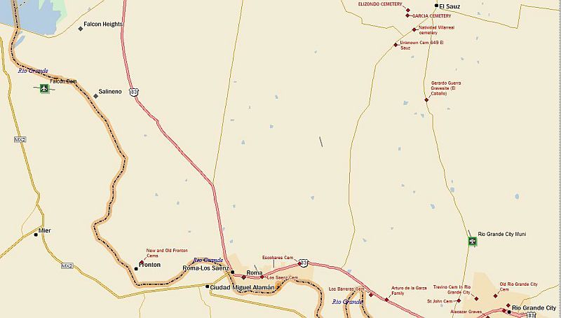 Cemetery map, Starr County, Texas